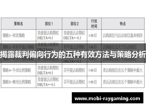 揭露裁判偏向行为的五种有效方法与策略分析